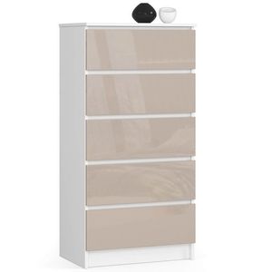 Komoda Kuba 60 cm - 5 zásuviek biela/cappuccino vyobraziť