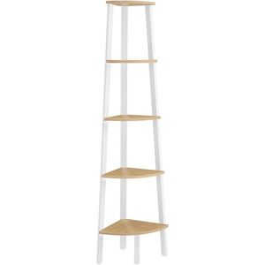 Rohový regál Vasagle Solen 159 cm bílý/dub přírodní vyobraziť