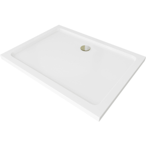 Sprchová vanička se zlatým sifonem 80 x 80 cm bílá vyobraziť