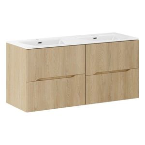 Závěsná skříňka Nordic Sky se zápustnými umyvadly 120 cm dub cremona vyobraziť