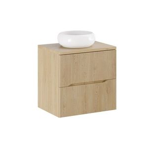 Závěsná skříňka Nordic Wiki s deskou a umyvadlem 60 cm dub cremona vyobraziť