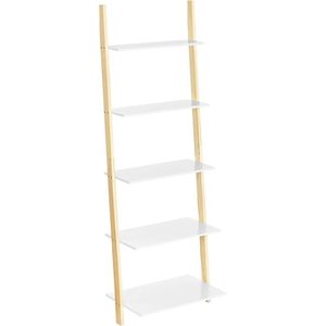 Žebříkový regál Vasagle Monry 171 cm bílý/hnědý vyobraziť