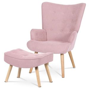 Kreslo s podnožkou PINK2, ružová vyobraziť