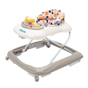 Detské chodítko Baby Mix s volantom a silikónovými kolieskami beige vyobraziť