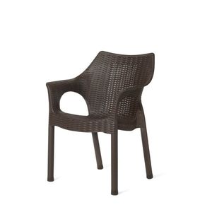 Ratanové kreslo Cambridge Dark Brown 61 x 54 x 80 cm vyobraziť