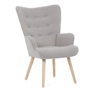 Kreslo s ušami Bouclé GREY2, sivá vyobraziť