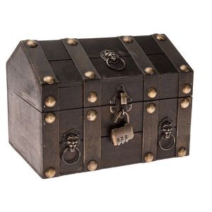 Drevená truhlička s kovaním a zámkom Lion, , 24 x17 x 18 cm vyobraziť