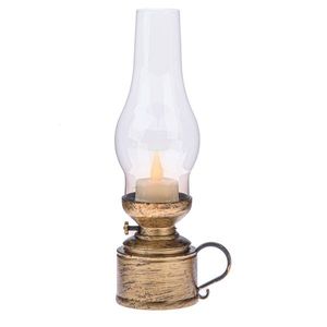 Plastová lucerna s LED svíčkou Elegance 24, 5 cm , bronzová vyobraziť