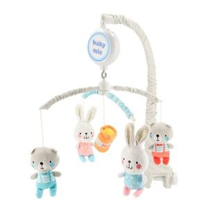 Elektronický kolotoč nad postieľku Baby Mix Medvedíky a králiky s melódiami vyobraziť
