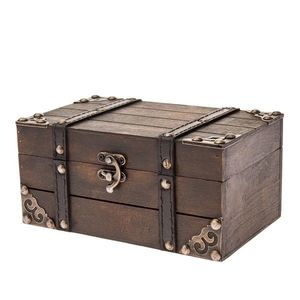 Drevená truhlica s kovovým kovaním Captain, 20 x12 x 10 cm vyobraziť