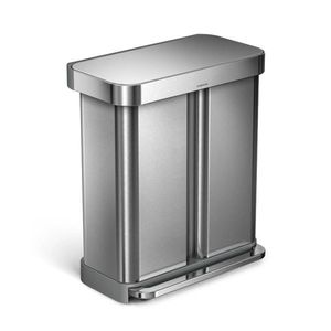 Simplehuman Pedálový odpadkový kôš na triedený odpad, 58 l, kefovaná oceľ, FPP vyobraziť