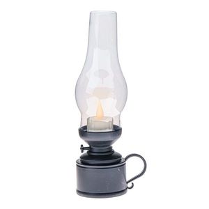 Plastová lucerna s LED sviečkou Flame, v. 24, 5 cm, čierna vyobraziť