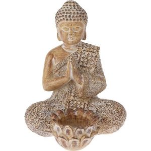Záhradná dekorácia Budha na čajovú sviečku, 14 x 19 x 13 cm, piesková vyobraziť