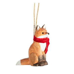 Drevená ručne vyrobená vianočná ozdoba 7 cm Fox – Sass & Belle vyobraziť