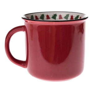 Červený porcelánový hrnček s vianočným motívom 380 ml – Dakls vyobraziť