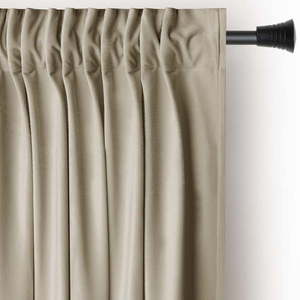 Hnedý/béžový zamatový dimout záves 140x245 cm Pleat – Restilo vyobraziť