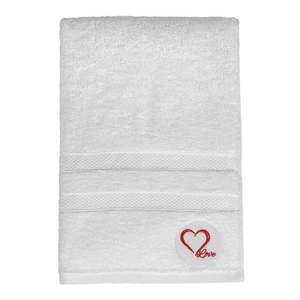 Biela froté bavlnená osuška 70x140 cm Love – Foutastic vyobraziť