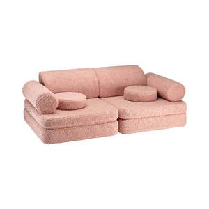 Ružová detská pohovka z textílie buklé 132 cm Settee – Wigiwama vyobraziť