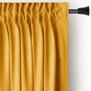 Žltý zamatový dimout záves 140x245 cm Pleat – Restilo vyobraziť