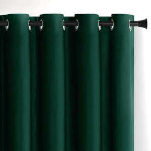 Tmavozelený zamatový dimout záves 140x245 cm Eyelets – Restilo vyobraziť