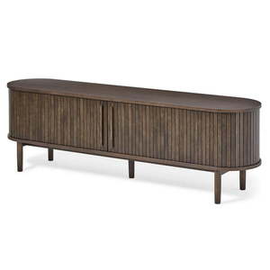 Hnedý TV stolík v dekore duba 180x56x40 cm Meta – Unique Furniture vyobraziť