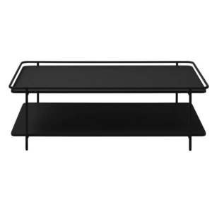 Čierny kovový konferenčný stolík 55x110 cm Yuba – Unique Furniture vyobraziť