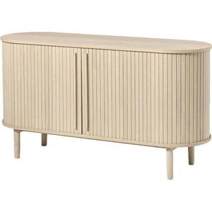 Komoda v dekore duba s posuvnými dverami v prírodnej farbe 140x76x45 cm Meta – Unique Furniture vyobraziť