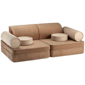 Hnedá menčestrová detská pohovka 132 cm Settee – Wigiwama vyobraziť