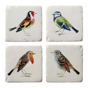 Biele tácky v súprave 4 ks z polyresinu Vintage Birds – Sass & Belle vyobraziť