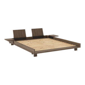 Hnedá dvojlôžková posteľ z borovicového dreva s roštom 160x200 cm Social – Karup Design vyobraziť