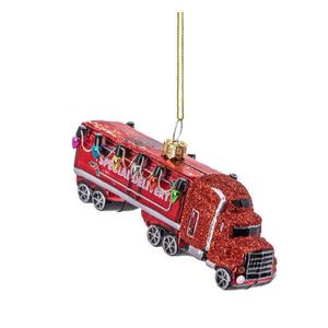 Sklenená ručne vyrobená vianočná ozdoba 4, 5 cm Red Truck – Sass & Belle vyobraziť