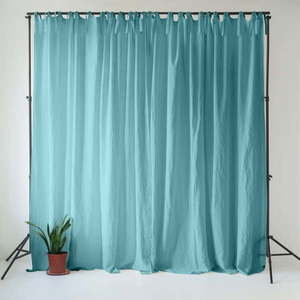 Tyrkysovomodrý ľanový záves 140x330 cm Coastal Blue – Linen Tales vyobraziť