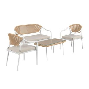 Ambia Garden SÚPRAVA ZÁHRADNÉHO NÁBYTKU 4-dielne, kov, plast, sklo, textil vyobraziť