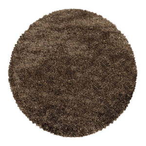 Tmavohnedý okrúhly koberec ø 120 cm Fluffy – Ayyildiz Carpets vyobraziť