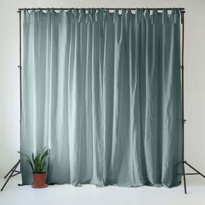 Sivomodrý ľanový záves 140x200 cm Blue Fog – Linen Tales vyobraziť