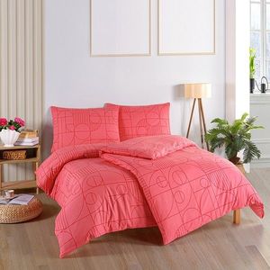 BedTex Bavlnené povlečení Geo Sunset Coral, 140 x220 cm, 70 x 90 cm, 140 x 220 cm, 70 x 90 cm vyobraziť