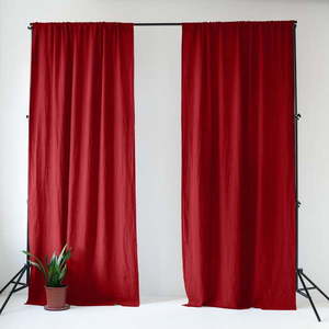 Červený ľanový záves 140x250 cm Lava Falls – Linen Tales vyobraziť
