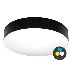 Ecolite Čierne stropné LED svietidlo Makaron okrúhle 400mm 36W IP44 CCT WML400-CCT/36W/CR vyobraziť