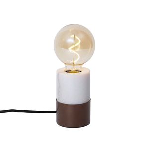 Moderná stolná lampa bronzová s bielym mramorom - Marissa vyobraziť