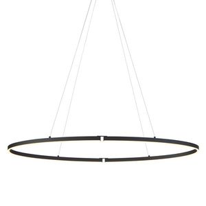 Dizajnové závesné svietidlo čierne oválne 120 cm vrátane LED 3-stupňové stmievateľné - Ovallo vyobraziť