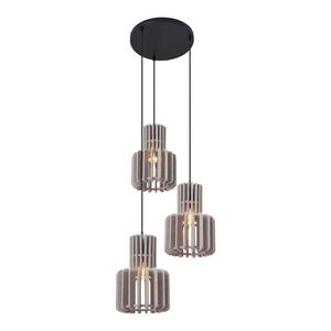 Retro závesná lampa čierna s sivohnedou 3-svetlá - Felt vyobraziť