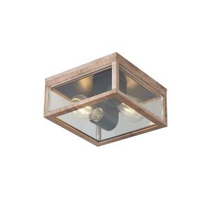 Priemyselné stropné svietidlo s drevenou potlačou IP44 2-Lights - Charlois vyobraziť
