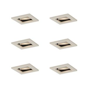Sada 6 moderných zapustených bodových svetiel béžová GU10 50 mm otočné a naklápacie - Qure vyobraziť