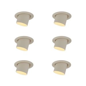 Sada 6 zapustených bodových svetiel béžová GU10 50 mm okrúhle otočné a naklápacie - Installa vyobraziť
