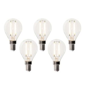 Sada 5 stmievateľných LED žiaroviek E14 P45 z číreho skla 3W 250 lm 2200K vyobraziť