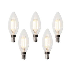 Sada 5 E14 3-stupňových stmievateľných LED žiaroviek B35 číra 4W 450 lm 2700K vyobraziť