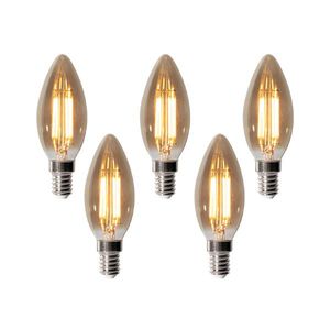 Sada 5 stmievateľných LED žiaroviek E14 B35 Smoke 4W 300 lm 2200K vyobraziť