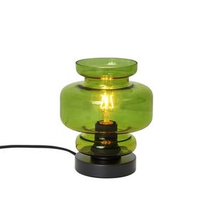Retro stolná lampa čierna so zeleným sklom - Denise vyobraziť