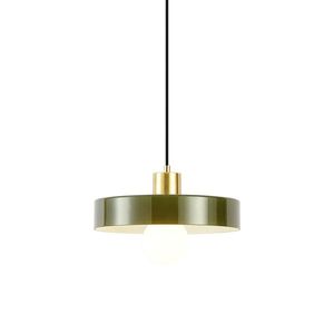 Retro závesná lampa zlatá so zeleným sklom - Jina vyobraziť