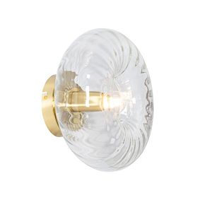 Art Deco nástenná lampa zlatá so sklom - Ayesha vyobraziť